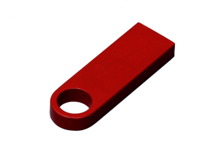 USB 2.0-флешка на 128 Гб с мини чипом и круглым отверстием, красный , размер 128ГБ