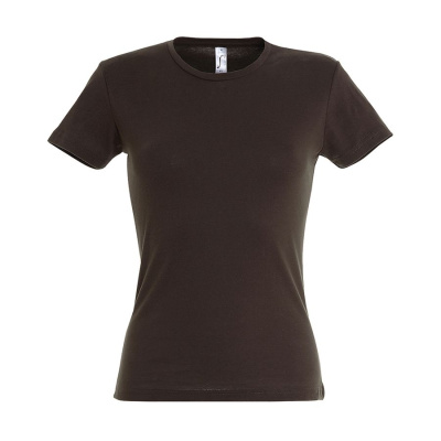 Футболка "Miss", шоколадный_2XL, 100% х/б, 150 г/м2