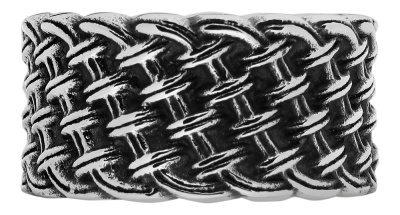 Кольцо ZIPPO, серебристое, с плетёным орнаментом, нержавеющая сталь, диаметр 21 мм
