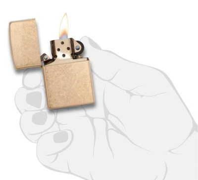 Зажигалка ZIPPO Armor™с покрытием Tumbled Brass, латунь/сталь, золотистая, матовая, 38x13x57 мм