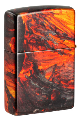Зажигалка ZIPPO Поток лавы с покрытием Искусственно состаренная латунь на 540 | Lava Flow 540 Tumbled Brass, латунь/сталь, оранжевая, 38x13x57 мм