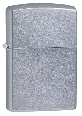 Зажигалка ZIPPO классическая с покрытием поцарапанный хром | Classic Street Chrome, латунь/сталь, серебристая, матовая, 38x13x57 мм