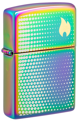 Зажигалка ZIPPO Dot Matrix с покрытием Multi Color, латунь/сталь, разноцветная, глянцевая, 38x13x57 мм