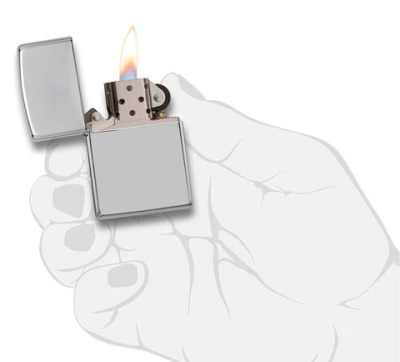 Зажигалка ZIPPO Armor™ c покрытием Глянцевый хром | High Polish Chrome, латунь/сталь, серебристая, 38x13x57 мм