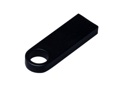 USB 2.0-флешка на 128 Гб с мини чипом и круглым отверстием, черный , размер 128ГБ