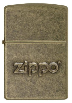 Зажигалка ZIPPO Античный штамп с покрытием античная латунь | Antique Stamp Antique Brass, латунь/сталь, золотистая, матовая, 38x13x57 мм