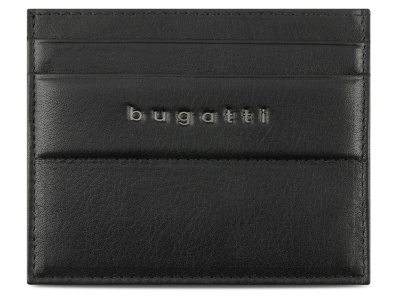 Портмоне для кредитных карт BUGATTI НОМ | NOME, с защитой данных RFID, черное, натуральная воловья кожа, 10,2х0,3х8,2 см