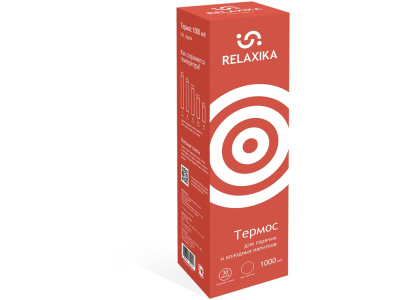 Термос Relaxika 101 (1 литр), красный (без лого) , размер 1000