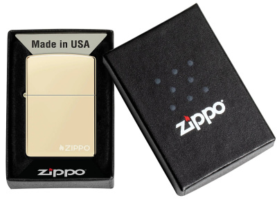 Зажигалка ZIPPO Logo с покрытием Champagne, латунь/сталь, золотистая, глянцевая, 38x13x57 мм