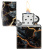 Зажигалка ZIPPO Fusion Marble Design с покрытием 540 Tumbled Chrome, латунь/сталь, черная, 38x13x57 мм