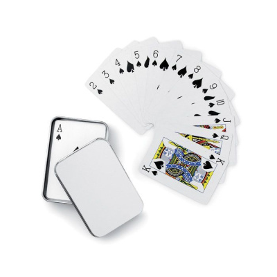 Игральные карты в коробочке тускло-серебряный