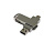 USB 2.0- флешка на 16 Гб поворотный механизм 2 в 1, c дополнительным разъемом Type-C с одноцветным металлическим клипом, серебристый , размер 16ГБ