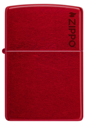 Зажигалка ZIPPO Логотип с покрытием Красное карамелизированное яблоко | Logo Candy Apple Red™, латунь/сталь, красная, глянцевая, 38x13x57 мм
