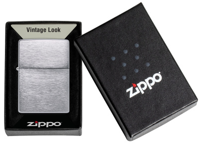 Зажигалка ZIPPO Винтаж серия 1937 года с покрытием матовый хром | Vintage™ Series 1937 Brushed Chrome, серебристая, 38x13x57 мм