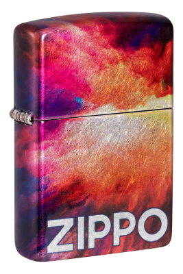 Зажигалка ZIPPO Яркие переливы с покрытием Искусственно состаренный хром на 540 | Tie Dye 540 Tumbled Chrome, латунь/сталь, разноцветная, 38x13x57 мм