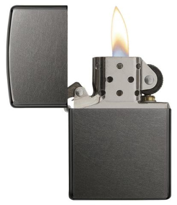 Зажигалка ZIPPO классическая с темно-серым покрытием | Classic Gray Dusk, латунь/сталь, серая, матовая, 38x13x57 мм