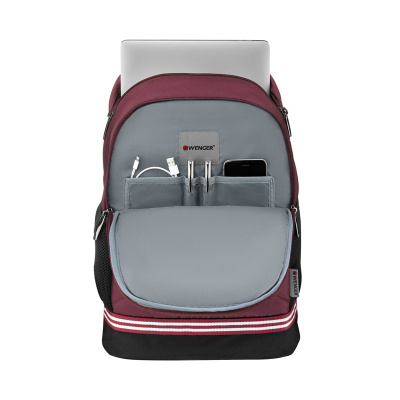 Рюкзак WENGER Collegiate Quadma 16”, красный, 100% полиэстер, 33х17х43 см, 22 л