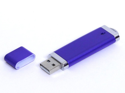 USB-флешка промо на 128 Гб прямоугольной классической формы, синий , размер 128ГБ