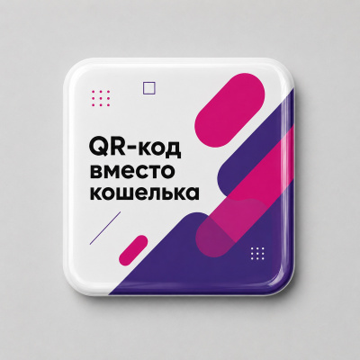 Объемный стикер из смолы для прикассовой зоны квадратный M, 9,5х9,5 см , размер M