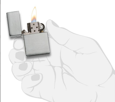 Зажигалка ZIPPO Реплика 1935 года с покрытием матовый хром | 1935 Replica™ Brushed Chrome, латунь/сталь, серебристая, 37x13x52 мм