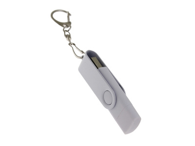 USB-флешка на 16 Гб 2 в 1 поворотный механизм, c дополнительным разъемом Type-C с одноцветным металлическим клипом, белый , размер 16ГБ
