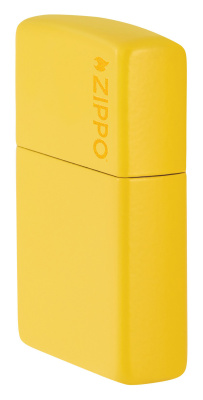 Зажигалка ZIPPO Логотип с покрытием цвета подсолнуха | Logo Sunflower, латунь/сталь, желтая, глянцевая, 38x13x57 мм