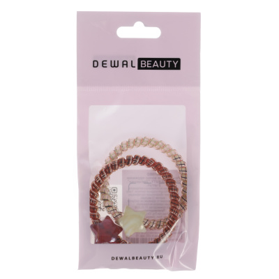 Резинки для волос Dewal Beauty пружинки "Звездочки", 2 шт/уп.