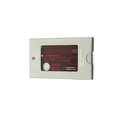 Швейцарская карточка VICTORINOX SwissCard Nailcare, 13 функций, полупрозрачная красная