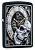 Зажигалка ZIPPO Часы и череп с черным матовым покрытием | Skull Clock Black Matte, латунь/сталь, чёрная, матовая, 38x13x57 мм