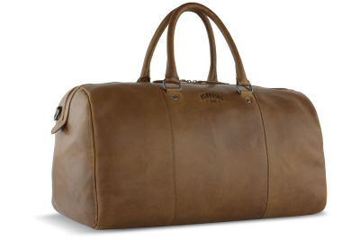 Сумка дорожная KLONDIKE 1896 коллекция «СОКРОВИЩЕ | GOLD», натуральная кожа в коньячном цвете, 47 х 24 х 23 см
