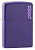 Зажигалка ZIPPO Логотип с фиолетовым матовым покрытием | Logo Purple Matte, латунь/сталь, фиолетовая, матовая, 38x13x57 мм