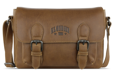 Сумка женская KLONDIKE 1896 коллекция «СОКРОВИЩЕ | GOLD», натуральная кожа в коньячном цвете, 27,5 х 19 х 10 см