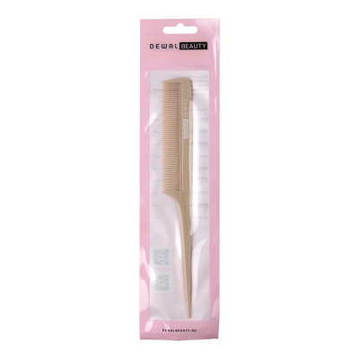 Расческа Dewal Beauty с пластиковым хвостиком бежевая 20,5см