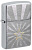 Зажигалка ZIPPO Звезда с покрытием матовый хром | Star Design Brushed Chrome, латунь/сталь, серебристая, 36x13x57 мм