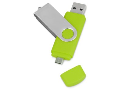 USB/micro USB-флешка 2.0 на 16 Гб Квебек OTG, зеленое яблоко , размер 16ГБ