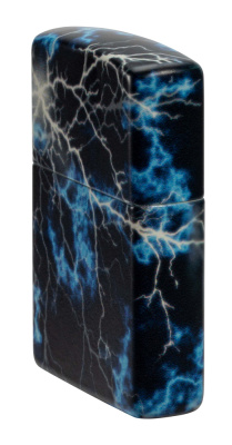 Зажигалка ZIPPO Lightning с покрытием Glow In The Dark Green, латунь/сталь, черная, 38x13x57 мм