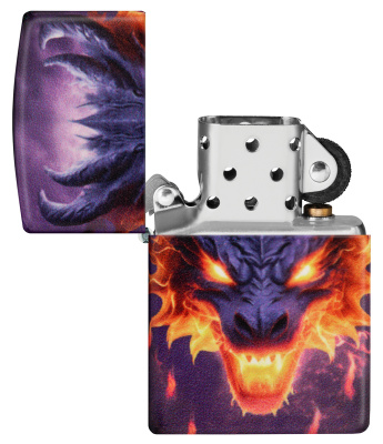 Зажигалка ZIPPO Glowing Dragon с покрытием Glow In The Dark Green, латунь/сталь, разноцветная, 38x13x57 мм