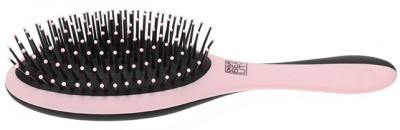 Щетка Dewal Beauty серия "Дуэт" с нейлоновым штифтом, овальная, розовая с черным