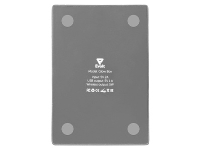 Беспроводная зарядка-подставка с подсветкой Glow box, серый