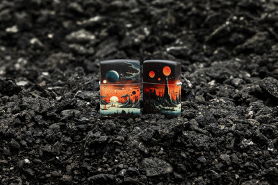 Зажигалка ZIPPO Galactic Landscape Design с покрытием 540 Matte, латунь/сталь, разноцветная, матовая, 38x13x57 мм