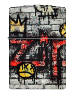 Зажигалка ZIPPO Graffiti King с покрытием 540 Matte, латунь/сталь, разноцветная, матовая, 38x13x57 мм