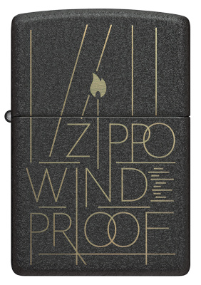 Зажигалка ZIPPO Искусство линий с черным покрытием с кракелюром | Line Art Black Crackle™, латунь/сталь, чёрная, матовая, 38x13x57 мм