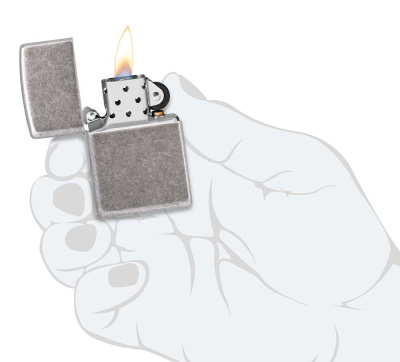 Зажигалка ZIPPO Armor® c античным серебристым покрытием | Antique Silver, латунь/сталь, серебристая, 38x13x57 мм