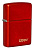 Зажигалка ZIPPO Логотип с металлизированным красным покрытием | Logo Metallic Red, латунь/сталь, красная, матовая, 38x13x57 мм