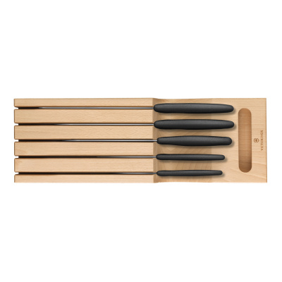 Набор из 5 кухонных ножей VICTORINOX, в подставке из бука, 43x6,5x14,5 см, 2,14 кг