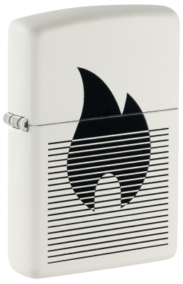 Зажигалка ZIPPO Пламя с градиентом с белым матовым покрытием | Flame Gradient Design White Matte, латунь/сталь, белая, матовая, 38x13x57 мм