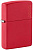 Зажигалка ZIPPO Логотип с красным матовым покрытием | Logo Red Matte, латунь/сталь, красная, матовая, 38x13x57 мм