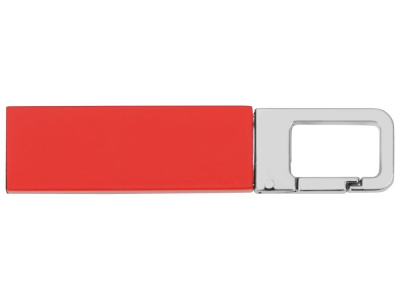 Флеш-карта USB 2.0 16 Gb с карабином Hook, красный/серебристый , размер 16ГБ