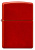 Зажигалка ZIPPO классическая с металлизированным красным покрытием | Classic Metallic Red, латунь/сталь, красная, матовая, 38x13x57 мм