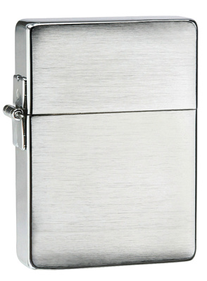 Зажигалка ZIPPO Реплика 1935 года с покрытием матовый хром | 1935 Replica™ Brushed Chrome, латунь/сталь, серебристая, 37x13x52 мм